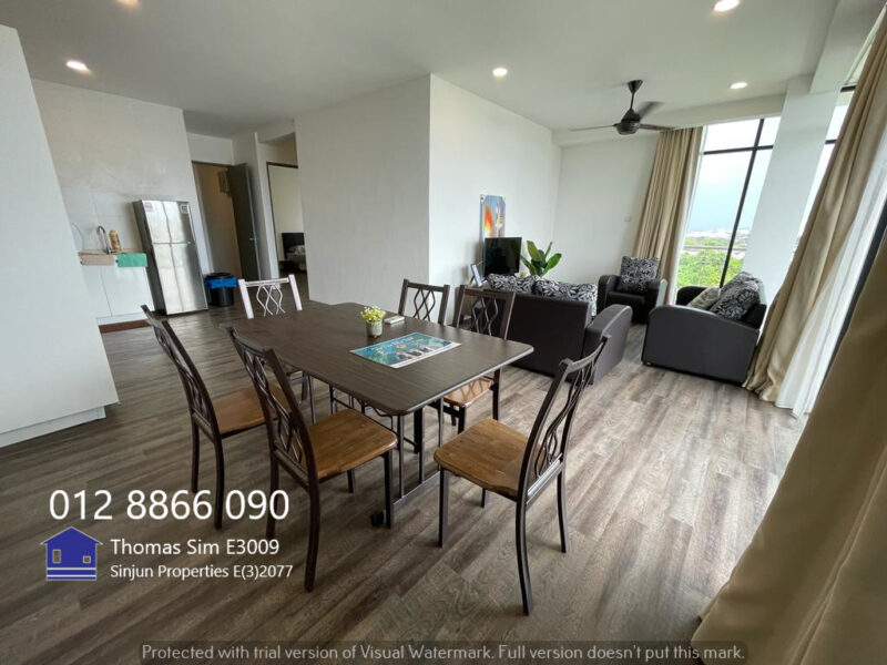 Furnished unit Big size Apartment HK Square Residences Stapok Kuching for SALE