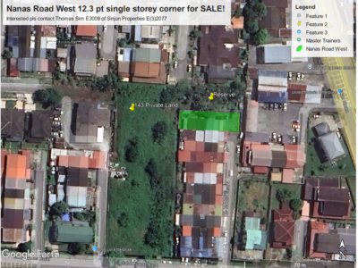 Single Storey Corner Big Land End-Lot @ Jalan Nanas Barat Kuching for SALE