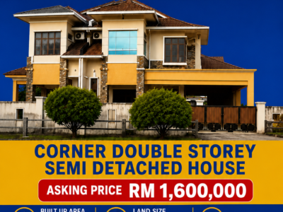 FOR SALE : CORNER DOUBLE STOREY SEMI DETACHED HOUSE AT STUTONG