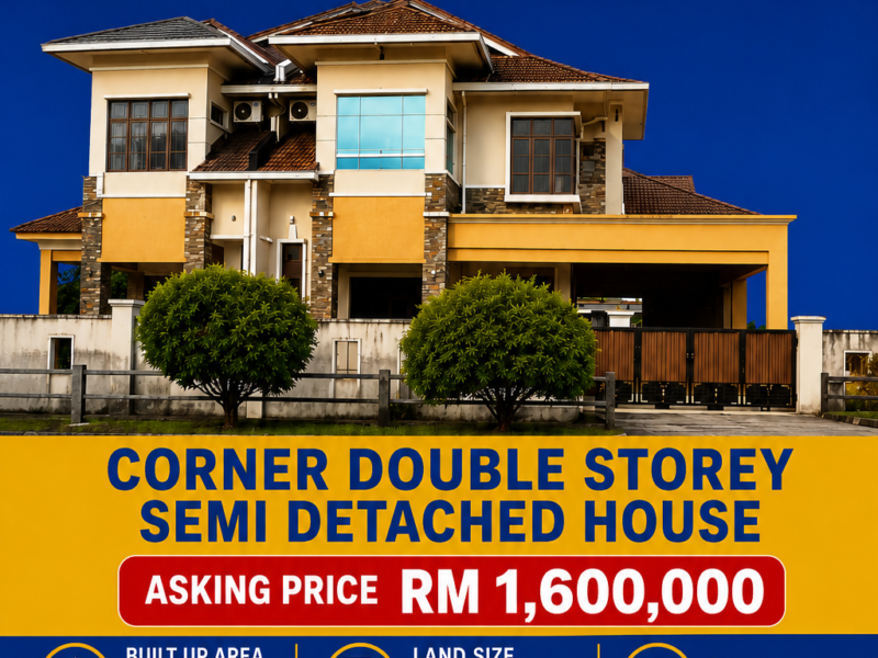 FOR SALE : CORNER DOUBLE STOREY SEMI DETACHED HOUSE AT STUTONG