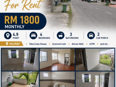 FOR RENT Double Storey Terraced House Desa ilmu lrg 22M kota samarahan