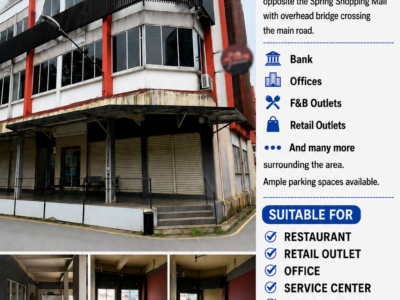 FOR RENT : GROUND FLOOR CORNER SHOP UNIT AT JALAN SIMPANG TIGA, KUCHING