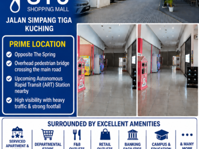 FOR SALE : GROUND LEVEL RETAIL UNIT AT ST3 SHOPPING MALL, JALAN SIMPANG TIGA, KUCHING.