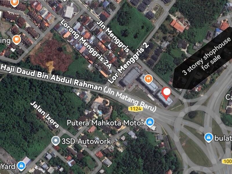Prime 3-storey Commercial shop facing main Jalan Matang Baru, Kuching FOR SALE