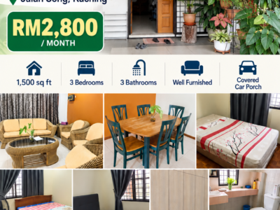 Well furnished Double Storey Terrace Intermediate Jalan Song Kuching FOR RENT