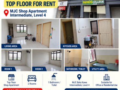 MJC Batu Kawa Intermediate Shop-Apartment top floor FOR RENT
