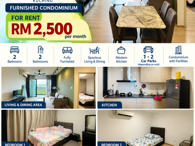 Vantage@Tamu Furnished Condo Level 7 Facing Green Jln Stampin Tengah Kuching FOR RENT